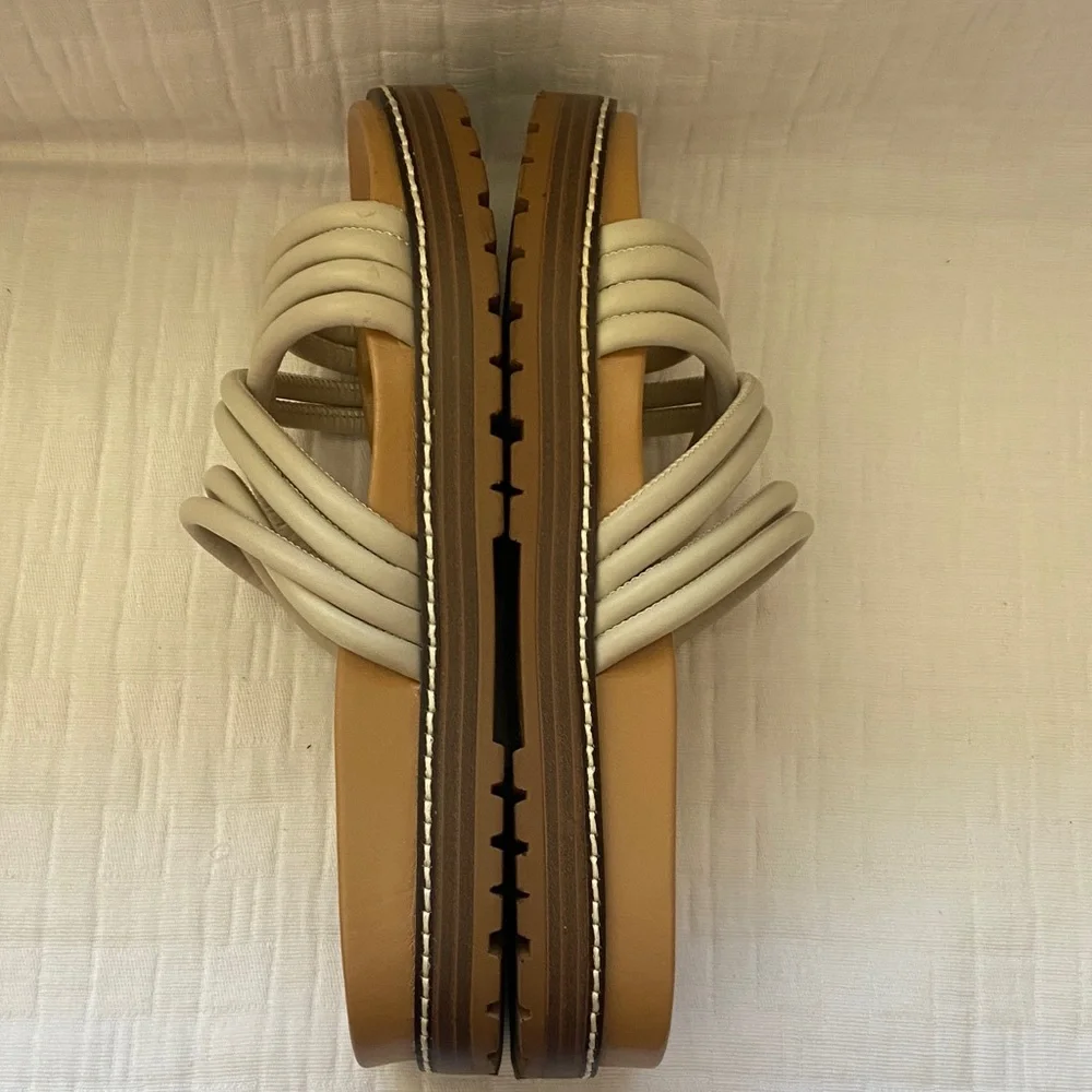 MADEWELL Beige Multi-Strap Slide Sandals